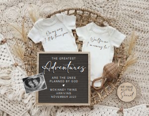 Boho Macrame Twins Wait for Me Planned by God design preview