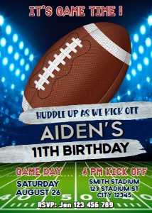 Football Invitation Card Digital Download Printable Game Day Part design preview