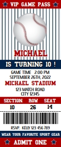 Baseball Invitation Ticket Digital Download Printable Stadium Acc design preview