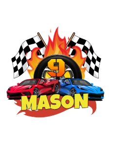 RaceCar01-CakeTopper: Race Car Birthday Party Bundle Digital Download