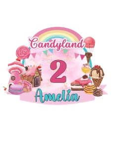 CandyLand01-CakeTopper: Candy Land Cake Topper Digital Download Printable DIY Sweet Decor