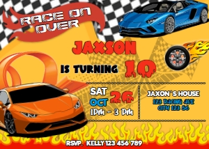 RaceCar02-IH: Race Car Birthday Party Bundle Digital Download