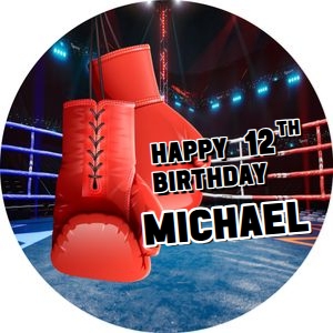 Boxing Round Cake Image Digital Download Printable Edible Icing T design preview