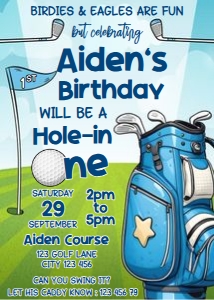 Golf Invitation Card Digital Download Printable Corjl Template Pa design preview