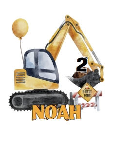 Construction01-CakeTopper: Construction Birthday Party Bundle Digital Download Printable Cor
