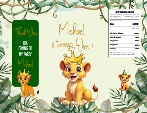 Lion01-ChipBag: Lion Birthday Party Bundle Digital Download Printable Safari Jung