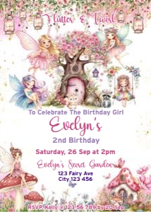 Magical Fairy Invitation Card Digital Download Printable Enchante design preview