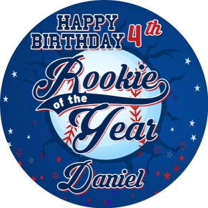 RookieOfTheYear01-CakeImageRound: Rookie of the Year Birthday Party Bundle Digital Download Printab