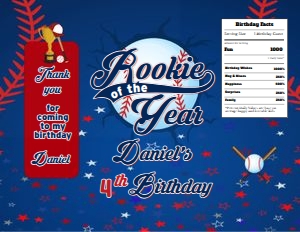 RookieOfTheYear01-ChipBag: Rookie of the Year Birthday Party Bundle Digital Download Printab