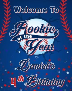 RookieOfTheYear01-WSignV: Rookie of the Year Birthday Party Bundle Digital Download Printab