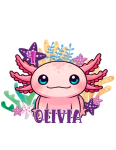 Axolotl01-CakeTopper: Personalized Axolotl Cake Topper, Axolotl Centerpieces, Axolotl C