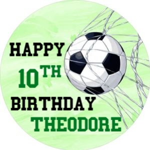 Soccer18-CakeImageRound: Soccer Birthday Party Bundle Digital Download Printable Game Day