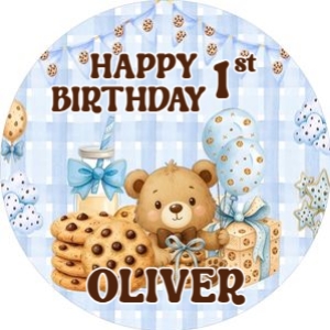 Cookies01-CakeImageRound: Cookies and Milk Party Bundle Digital Download Sweet One Birthday