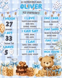 Cookies01-Milestone: Cookies and Milk Party Bundle Digital Download Sweet One Birthday