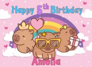 Capybara Square Cake Image Digital Download Printable Edible Shee design preview
