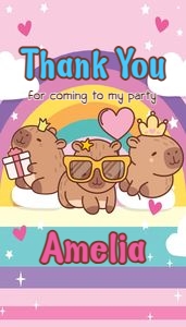 Capy01-FavorTag: Capybara Favor Tag Digital Download Printable Thank You Label CB0