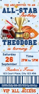 All Star Sports Party Bundle, Printable Decorations, Digital Down design preview