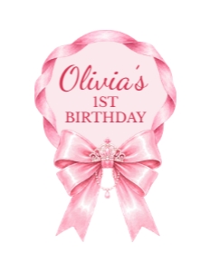 PinkBow01-CakeTopper design preview