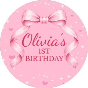 PinkBow01-CakeImageRound design preview