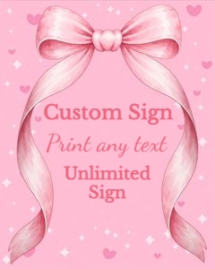 PinkBow01-CustomSign design preview