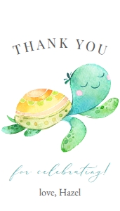 UTS Party Favor Tag Turtle: UTS Party Favor Tag