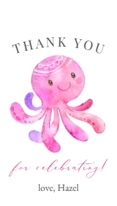 UTS Party Favor Tag Octopus: UTS Party Favor Tag