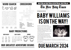Digital pregnancy announcement A3: Digital pregnancy announcement 290