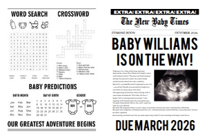 Newspaper pregnancy announcement - 16x24: Digital pregnancy announcement 290