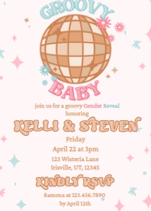 Gender Reveal Groovy Baby design preview
