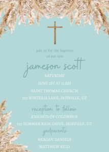 Religious Baptism Pampas Blue: Religious Baptism Pampas Blue