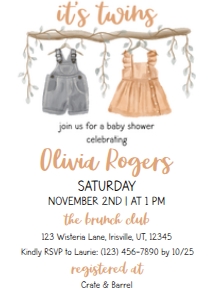 Baby Shower Twins Neutral Boy Girl BUNDLE design preview