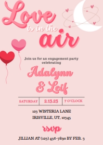 Engagement Party Love is in the Air design preview