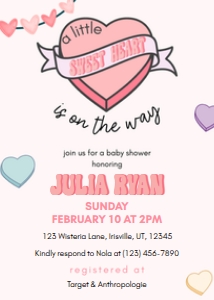 Baby Shower SweetHeart Candy Hearts BUNDLE design preview