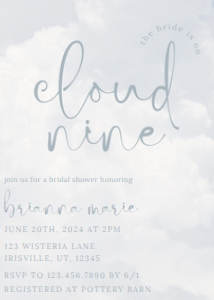 Bridal Shower Cloud 9: Bridal Shower Cloud 9