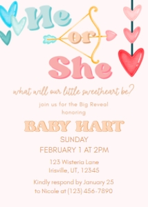 Gender Reveal Valentine design preview