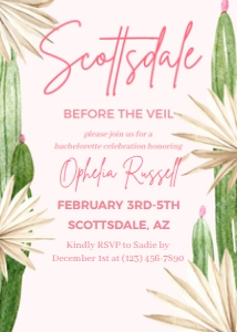 Bachelorette Party Scottsdale before the veil design preview