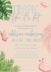 Bachelorette Tropic Like it's hot design preview