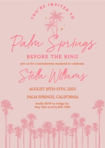 Bachelorette Party Palm Springs design preview