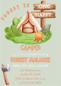Babies and Kids Birthday One Happy Camper: Babies and Kids Birthday One Happy Camper