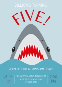 Babies and Kids Birthday Jawsome Shark design preview