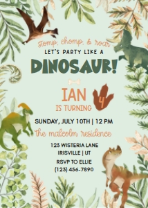 Babies and Kids Birthday Stomp Chomp Roar Dinosaur: Babies and Kids Birthday Stomp Chomp Roar Dinosaur