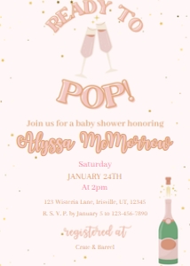 Baby Shower Ready to Pop Neutral Champagne BUNDLE design preview
