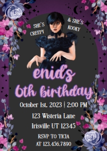 Babies and Kids Birthday Wednesday Adams: Babies and Kids Birthday Wednesday Addams