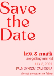 Save the Date Retro Valentine design preview