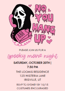 Holiday Parties Halloween Party Scream Movie Night design preview