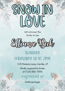 Bridal Shower Snow in Love: Bridal Shower Snow in Love