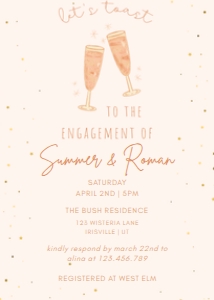 Engagement Party Let's Toast: Engagement Party Let's Toast