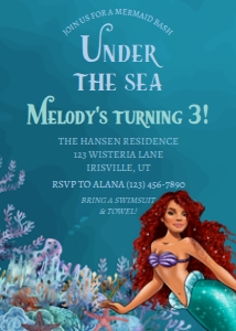 Babies and Kids Birthday New Little Mermaid 2 design preview