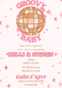 Baby Shower Groovy Baby Girl BUNDLE design preview