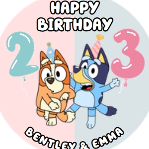 Babies and Kids Birthday Party Decor Cupcake Toppers Bluey Joint design preview